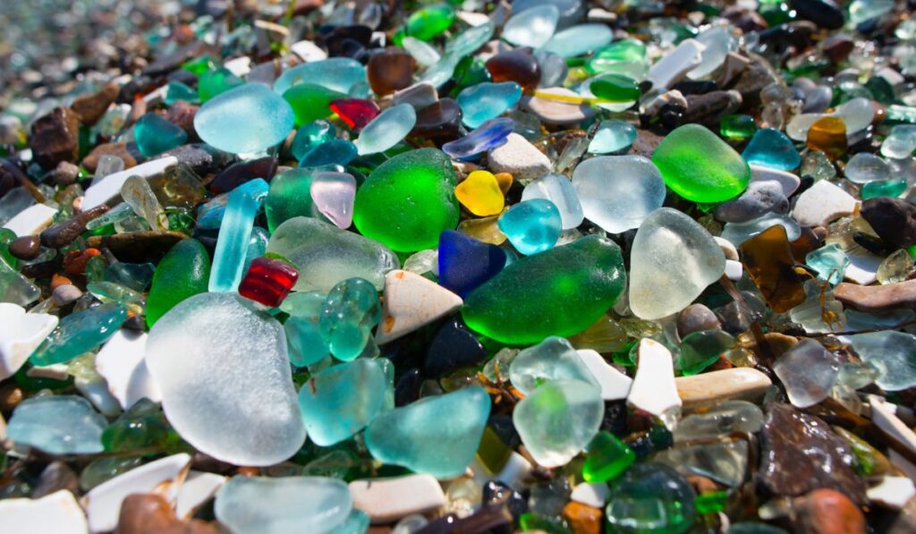 Beach of glass pebble