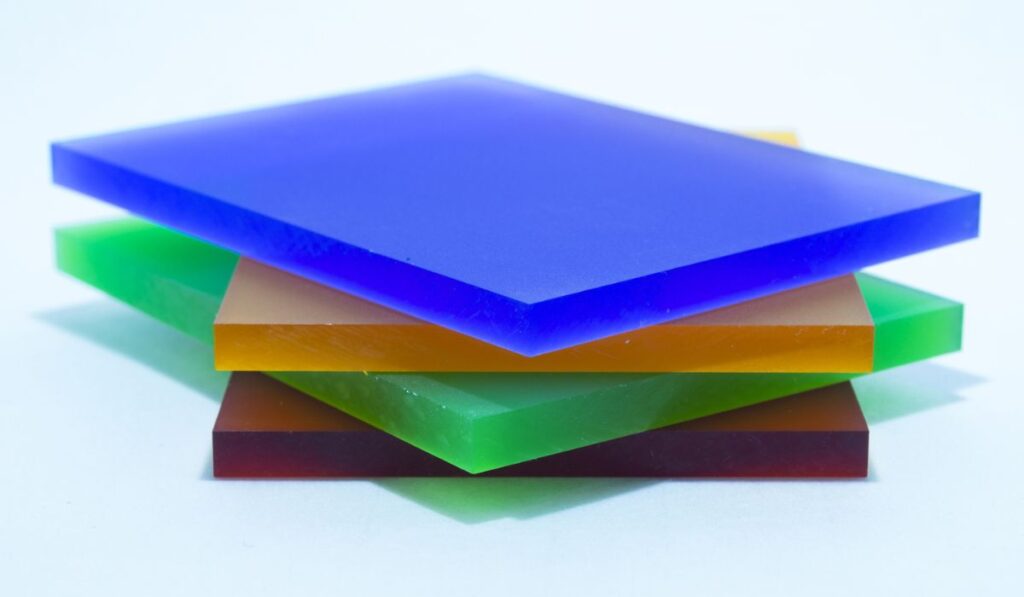 Colorful pieces of plexiglass