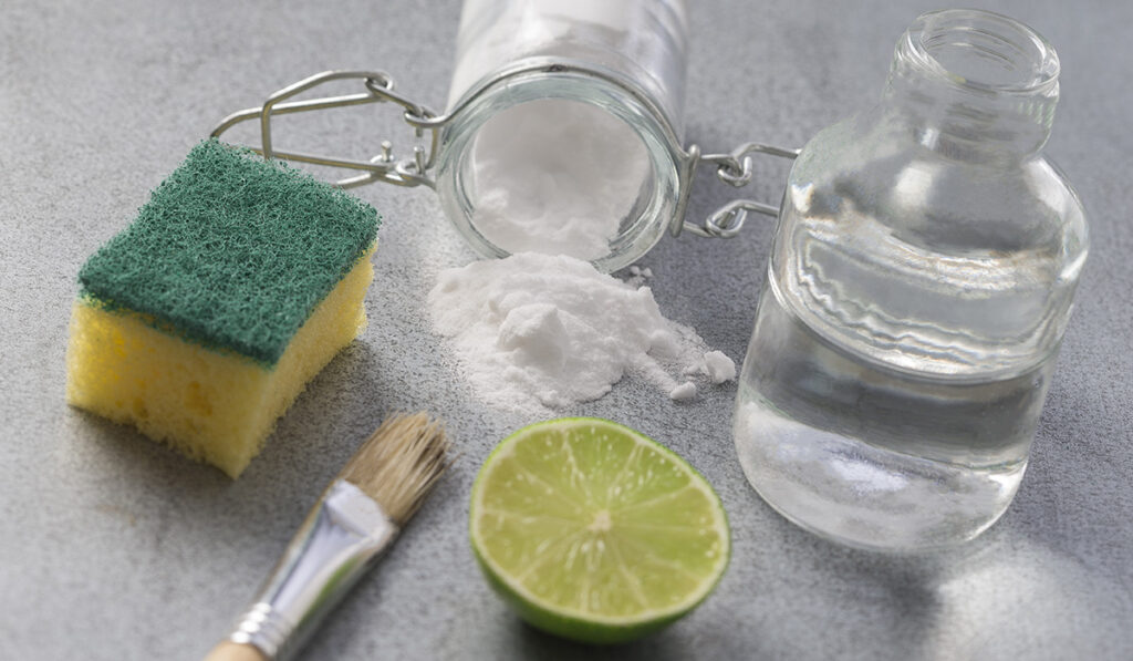 Natural home cleaning alternatives: lime, baking powder, vinegar 