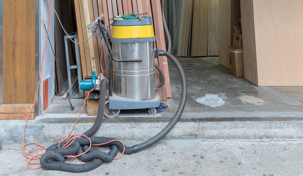 shop vac in a wood working shop