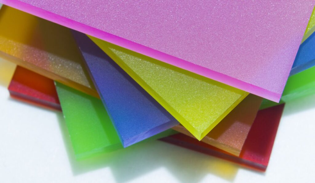 Colorful pieces of plexiglass